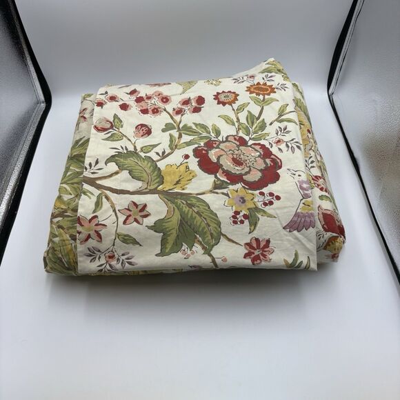 Pottery Barn Cream Spring Green Leaf Bird King Duvet - Picture 2 of 10